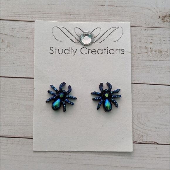 𝅺🆕 Studlycreations spider earrings. Halloween - Picture 1 of 1
